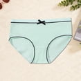 thumbnail image 5 of oelaio Girls Ribbed Cotton Panties Soft Breathable Underwear Mid Waist Bow Front Briefs Comfortable Underpant Mint Green 8-10 Years, 5 of 6
