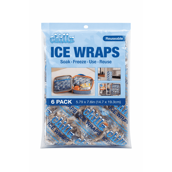 Chillz Reusable Ice Wraps 6 Pack (Small)