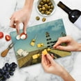 thumbnail image 5 of Lighthouse Cutting Board, Sandy Coastal Beach with Lighthouse Sea Waves Wind Wooden Fence Pine Tree Clouds, Decorative Tempered Glass Cutting and Serving Board, Small Size, Multicolor, by Ambesonne, 5 of 5