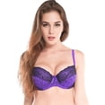 thumbnail image 3 of Women Sexy Lace Front Button Shaping Cup Adjustable Shoulder Strap Large Size Underwire Bra Sports Bra Bra for Women Pack Back Less Bra Womens Bras Push up plus Size Sports Bra Light Support, 3 of 9