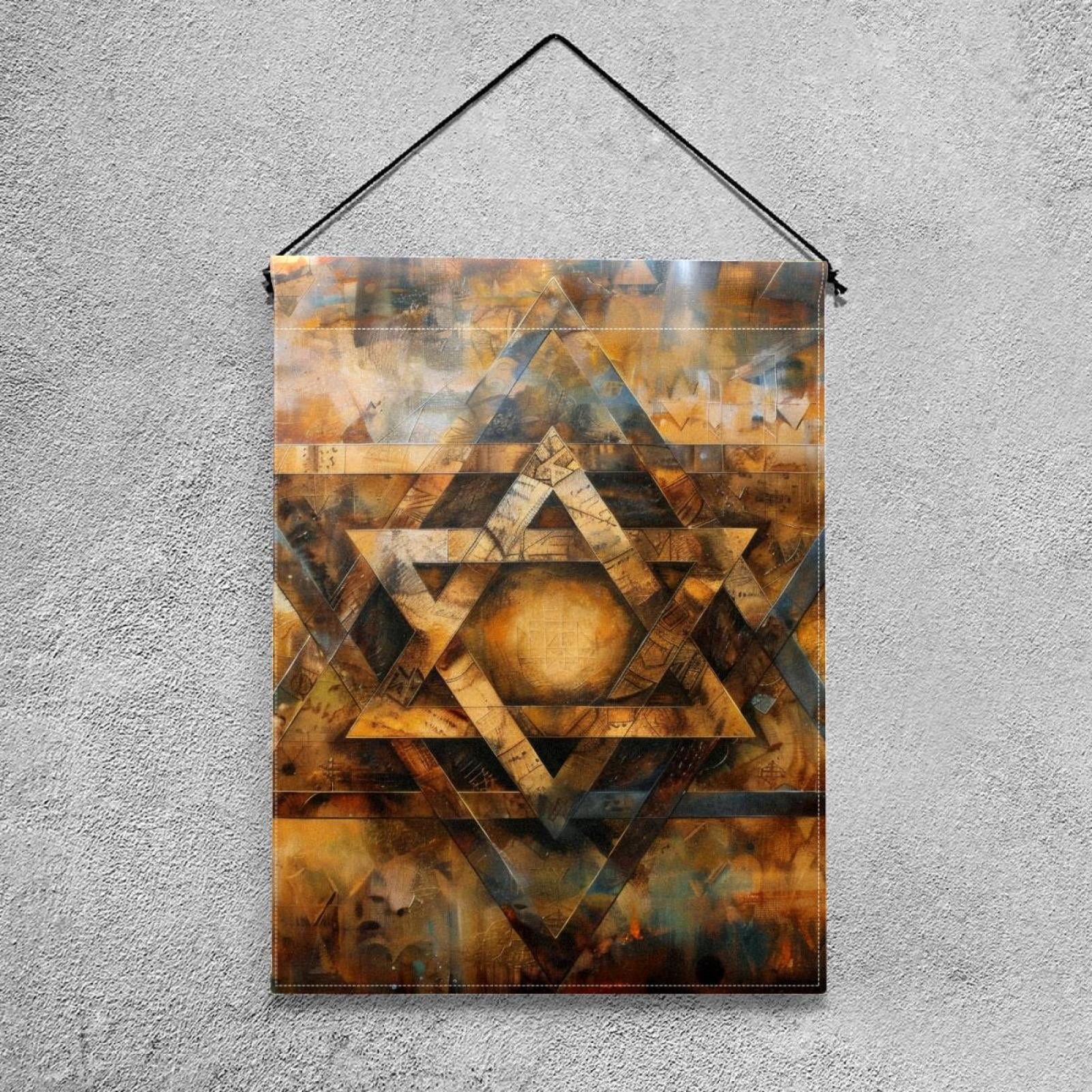 Welcome Star of David Art Vintage Retro Pattern Garden Flag, Vertical Double Sided Small House Flag, Yard Farmhouse Outdoor Deck Veranda Lawn Decor 28x40 Inch