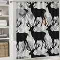 thumbnail image 6 of Orinice Deer Antlers Pattern Bathroom Decor Set, Colorful Luxurious Graphic Print Polyester Shower Curtain with Hooks 36x72, 6 of 7