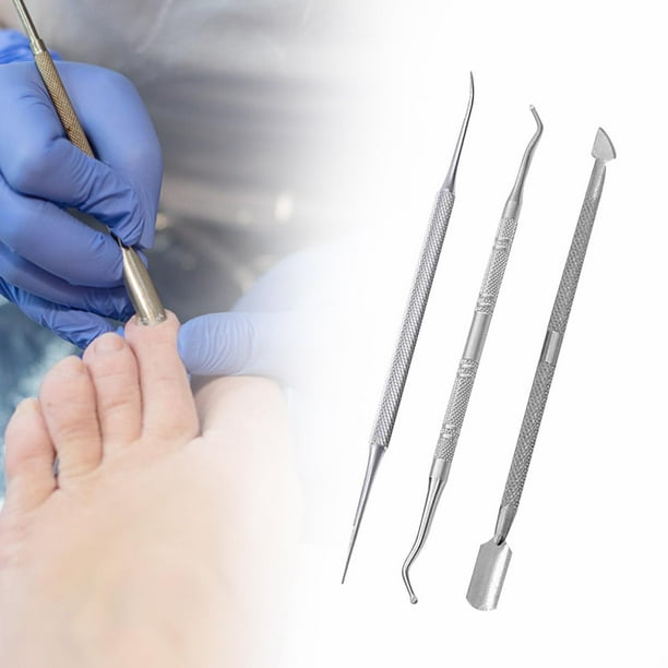 Removedor de cutícula,Removedor de cutículas profesional de doble cara,Quitaesmalte de uñas de acero inoxidable,Herramienta de manicura limpiadora de uñas profunda,Cuidado removedor de