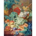 thumbnail image 2 of Jan van Huysum 12x14 Black Ornate Wood Framed Double Matted Museum Art Print Titled: Still Life with Flowers and Fruit (C. 1728), 2 of 5