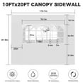 thumbnail image 3 of Ainfox 5-Piece Sidewalls for 10x20 Pop Up Canopy Tent, 420D Oxford PVC Waterproof Sun Shade Privacy Walls with Windows & Zippers, White, 3 of 5