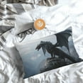 thumbnail image 3 of Salouo Valley Gray Dragon Pattern Pillow Cases,1PC Pillow Covers with Envelope Closure Decorative Pillow Case for Bed Couch,Pillows Not Included-16"x24", 3 of 6