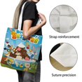 thumbnail image 3 of Bugs Bunny Builders Bolso de tela con estampado de lienzo para mujer, bolsa de compras reutilizable y estética, con cremallera interior, regalo para mujer, 35 × 40 cm., 3 of 6