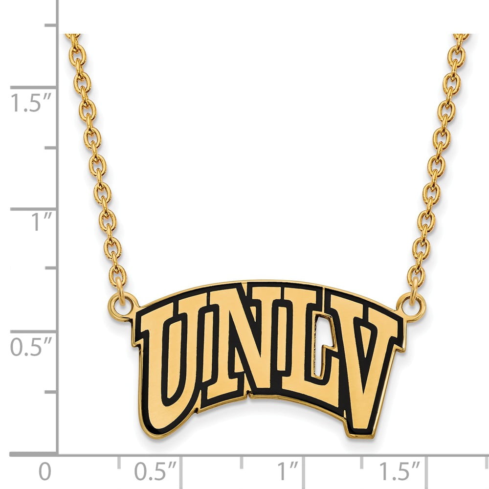 Solid 925 Sterling Silver with Gold-Toned University of Nevada Small Pendant 