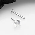 thumbnail image 3 of 14 Karat White Gold OneFit Threadless Prong Set Gem Top Flat Back Stud Labret, 3 of 5