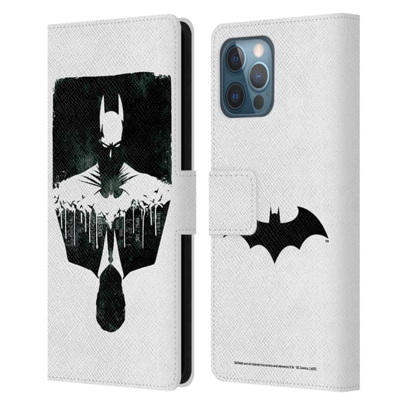 Head Case Designs Officially Licensed Batman DC Comics Duality Alter Ego Cityscape Leather Book Wallet Case Cover Compatible with Apple iPhone 12 Pro Max