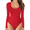 Red, variant on Women's Square Neck Long Sleeve Bodysuit Slim Fit Body Suit Basic Jumpsuit Shirts