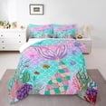 thumbnail image 1 of Tail Comforter Set,Kids Fish Scales Down Comforter Queen,Girly Rainbow Bedding, 1 of 7