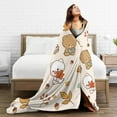 thumbnail image 5 of DouZhe Ultra-Soft Micro Fleece Lightweight Flannel Bed Blanket, Cartoon Bear Animal Print Cozy Warm Throw Blankets, 80"x60", 5 of 7
