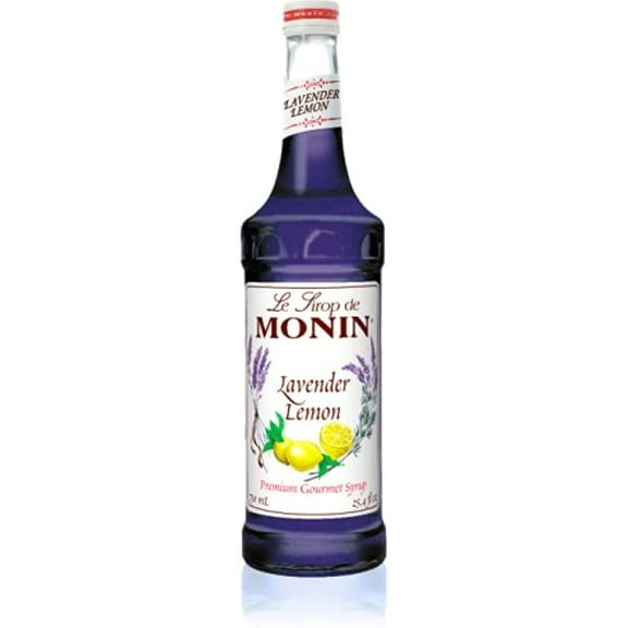Monin - Lavender Lemon Syrup, Soothing Lavender & Citrus Flavored Syrup, Coffee Syrup, Natural Flavor Drink Mix, Simple Syrup For Coffee, Cocktails, Soda, & More, Gluten-Free, Clean Label (750 Ml)