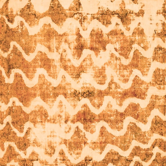 Ahgly Company Indoor Square Abstract Orange Modern Area Rugs, 5' Square