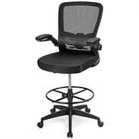 Kepooman Office Chairs,Mesh Chairs,Height Adjustable Drafting Chair with Flip Up Arms-Black