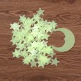 thumbnail image 5 of 201 pegatinas luminosas de luna y estrella, decoración de pared brillante, calcomanía para habitación, adorno para el hogar para niñas, color amarillo y verde, 5 of 5