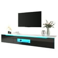 thumbnail image 1 of Homy Casa High-Gloss TV Stand with LED Lighting, White & Black, 1 of 12