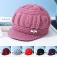 thumbnail image 4 of Gorro de lana de invierno para mujeres de mediana edad y mayores para abrigarse, gorro de invierno para mujeres mayores con gorro de punto de terciopelo para otoño e invierno, 4 of 6
