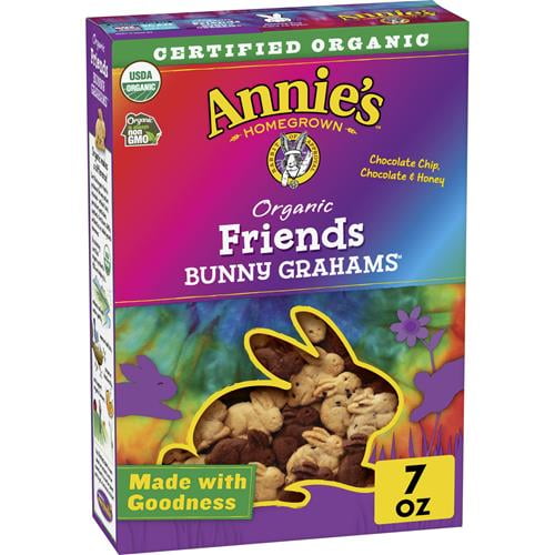 Annies Friends Organic Bunny Graham Snacks, Easter Treats, Chocolate Chip, Chocolate, And Honey, 7 Oz - Pack of 2