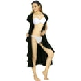 thumbnail image 2 of HAPPY BAY Women's Viscose Summer Beach Wear Casual Top Bikini Swimwear Beachwear Duster Kimono S-M Black, Ebony, 2 of 5