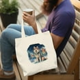 thumbnail image 4 of Hello Winter Alaskan Malamute Welcome Snowy Night Watercolor Vintage Canvas Tote Bag Alaska Mal Dog Lovers Gifts Reusable Shopping Grocery Bag - 01011, 4 of 5