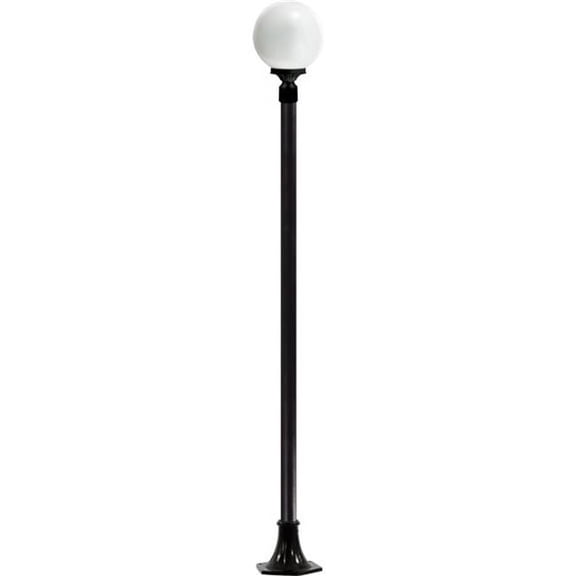 Dabmar Lighting GM2401-L9-40K-B 120V GU24 LED 9W 40K Cast Aluminium 1 Post Top Light Fixture Pole Plus Base, Black