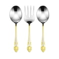 thumbnail image 2 of Venezia Collection 75-Piece Fine Flatware Set, Silverware Cutlery Dining Service for 12, Premium 18/10 Surgical Stainless Steel, 24K Gold-Plated (gold sets only) Hostess Serving Set, 2 of 3