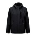 thumbnail image 4 of Heated Jacket for Women Fast Warm Up 3 Zone Usb Charging Detachable Hood Solid Color Windproof Puffer Jacket Long Sleeve Zip Up Coat Womens Jacket, 4 of 8