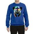 thumbnail image 2 of Wild Bobby, Colorful Pug DJ, Pop Culture, Unisex Crewneck Graphic Sweatshirt, Royal, Medium, 2 of 4