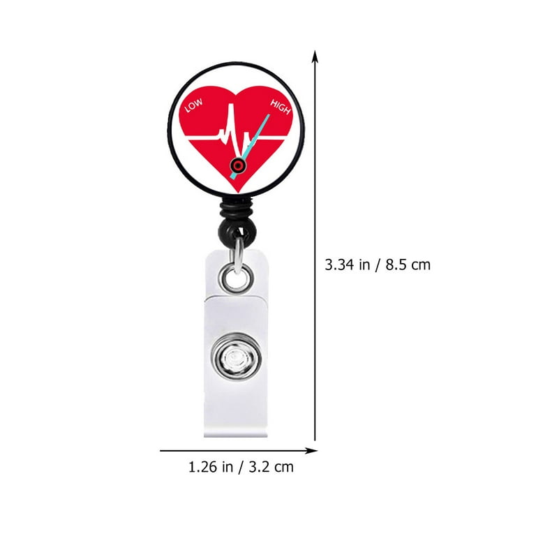Practical Compass Badge Reel Clip Retractable Keychain Doctor