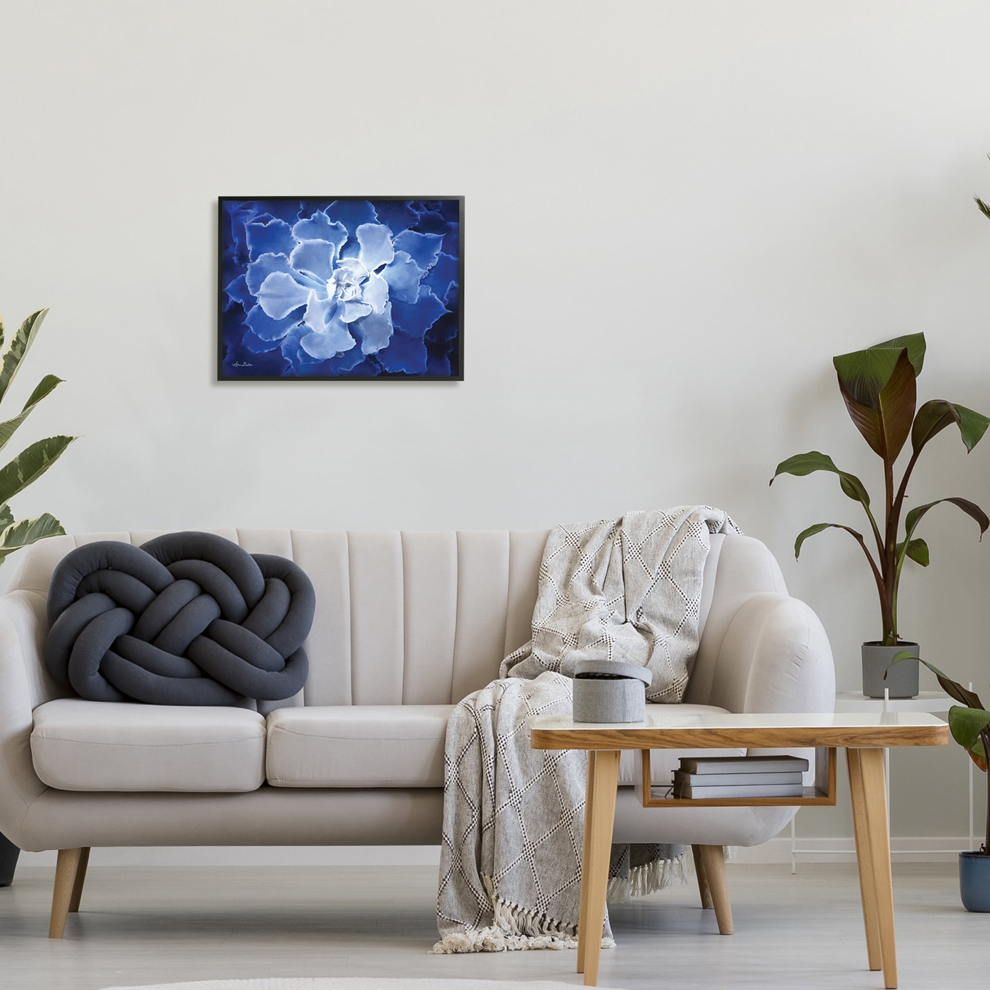 Stupell Industries Ice Wind Petal Pattern Blue Monochromatic Plant Photograph,20 x 16, Design by Lori Deiter