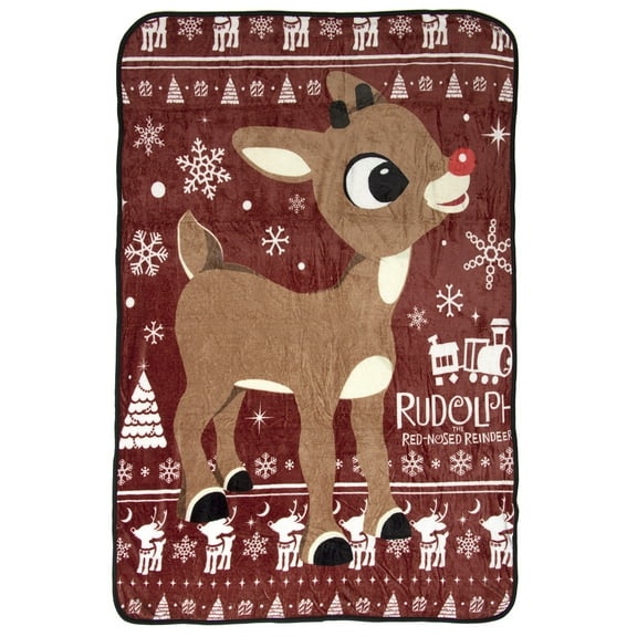 Rudolph The Red-Nosed Reindeer Soft Plush Fleece Throw Blanket 45" x 60"