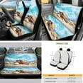 thumbnail image 3 of Yuyamidu Sea Turtle Car Seat Cover Full Set of 16 Seaside Handbrake Gear Shift Knob Cover Steering Wheel Cover Seat Belt Strap Cover Rear View Mirror Cover Coasters Keychain Sunshade for Car, 3 of 7