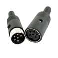 thumbnail image 2 of Unique Bargains 2Pairs Black Plastic Housing DIN 6-Pin Female Male Socket Audio Connector, 2 of 2