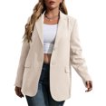 thumbnail image 2 of Langwyqu Spring Fall Fashion Women V-Neck Long Sleeve Office Lady Work Blazer Coat, 2 of 5