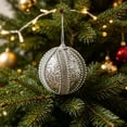 thumbnail image 4 of Silver Glitter Foam Christmas Ball Ornament, Rhinestone Beaded Hanging Bauble for Christmas Tree Decor Wreath Mantel Holiday Home Decor, 4 of 6