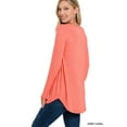thumbnail image 3 of Zenana Plus Size Relaxed Fit Long Sleeve Round Neck & Hem Jersey Tee Shirt Top, 3 of 5