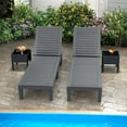 thumbnail image 5 of Dextrus Chaise Outdoor Lounge Chairs with Adjustable Backrest, Sturdy Loungers for Patio & Poolside, Easy Assembly & Waterproof & Lightweight with 265lbs Weight Capacity, Set of 2, Dark Grey, 5 of 7