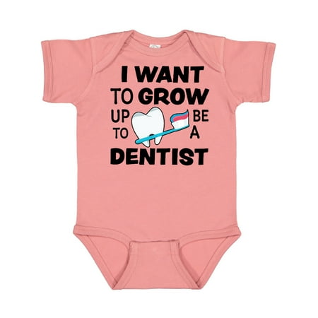 

Inktastic I Want To Grow up To Be a Dentist Gift Baby Boy or Baby Girl Bodysuit