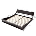 thumbnail image 2 of Amolife King Size Modern Platform Bed Frame with Adjustable Headboard, Faux Leather, Dark Brown, 2 of 7