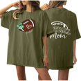 thumbnail image 1 of Tops Cortos para las Mujeres, Doble Cara Impreso Cuello Redondo Gota Hombro Camiseta, Top Estirable Casual, 1 of 5