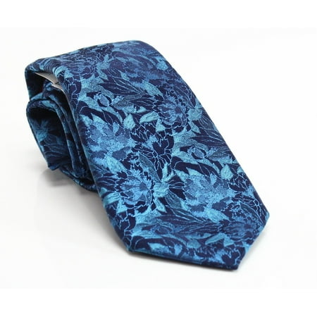 Circle Silk Tie - ALFANI RED NEW Blue Aqua Rose Floral Printed Men's Silk Classic Necktie