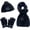 Black, variant on BRICH Winter Beanie Hat Scarf Gloves Set for Men Women Long Scarf Neck Warm Knit Hat Warmer Winter Gloves Sets Yellow One Size