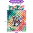 thumbnail image 5 of Funny Watercolor Adorable Pitbull Peeking Through Torn Paper Effect Quilt Bedding Set Terrier Dog Lover 1 Blanket Bed Cover 2 Pillowcases - 00026, 5 of 5