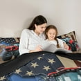 thumbnail image 6 of Manfei Orr-Road Truck Queen Comforter Set,American Flag Bedding Sets,Red Brown Bedding Comforter Set For Teens,Ultra Soft Home Decor Reversible,3 Pieces, 6 of 9