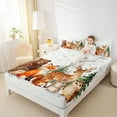 thumbnail image 4 of jejeloiu Jungle Bear Deer Twin Sheet Sets,Kawaii Fox Rabbit Twin Fitted Sheet,White Brown Orange Flat Sheet For Kids,Breathable Home Decor,3 Pieces, 4 of 7