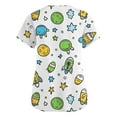 thumbnail image 5 of LHVUOA Scrub Tops for Women Short Sleeve V Neck Tops with Cute Printed Cozyfit Scrubs for Women, 5 of 5