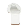 thumbnail image 4 of GC Shoes Womens Block Heeled Sandals, Open Toe Fashion Heels, Twist Cross Band Slip On High Heel Dress Slides, Dara/White/7, 4 of 6