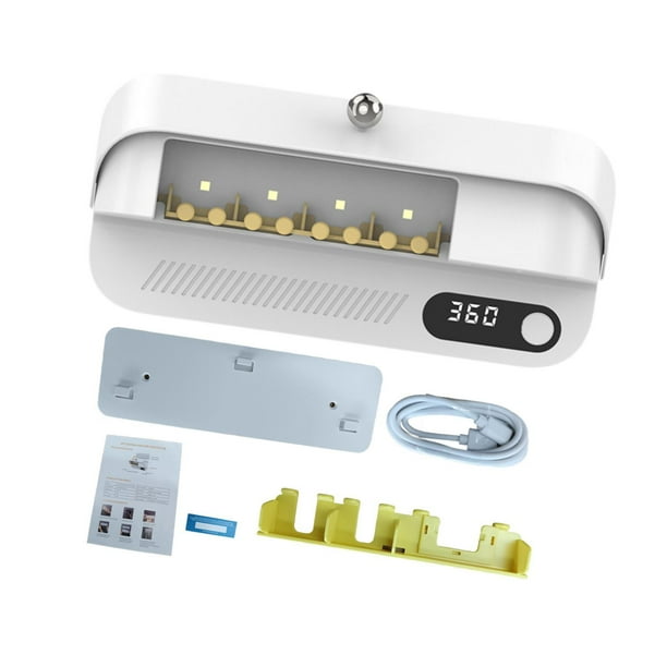 Portacepillos de dientes,Limpiador de cepillos de dientes desinfectante Soporte para baño,Esterilizador portátil de pared recargable,Portacepillos de dientes con carga USB,Organizador de
